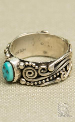 Navajo Turquoise Ring / Rhett Lewis 15号