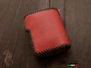 【受注製作】イタリアンレザー　かがり縫い二つ折り財布